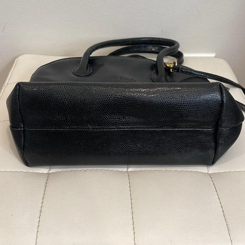 Vintage Desmo Black Pebble Leather Purse with detachable strap